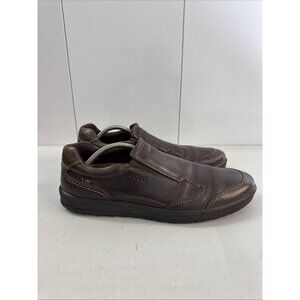 ECCO Brown Leather Slide On Casual Shoes Size EUR 47 US 13